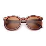 Brown Round Arrow Arm Polarized Lens Sunglasses